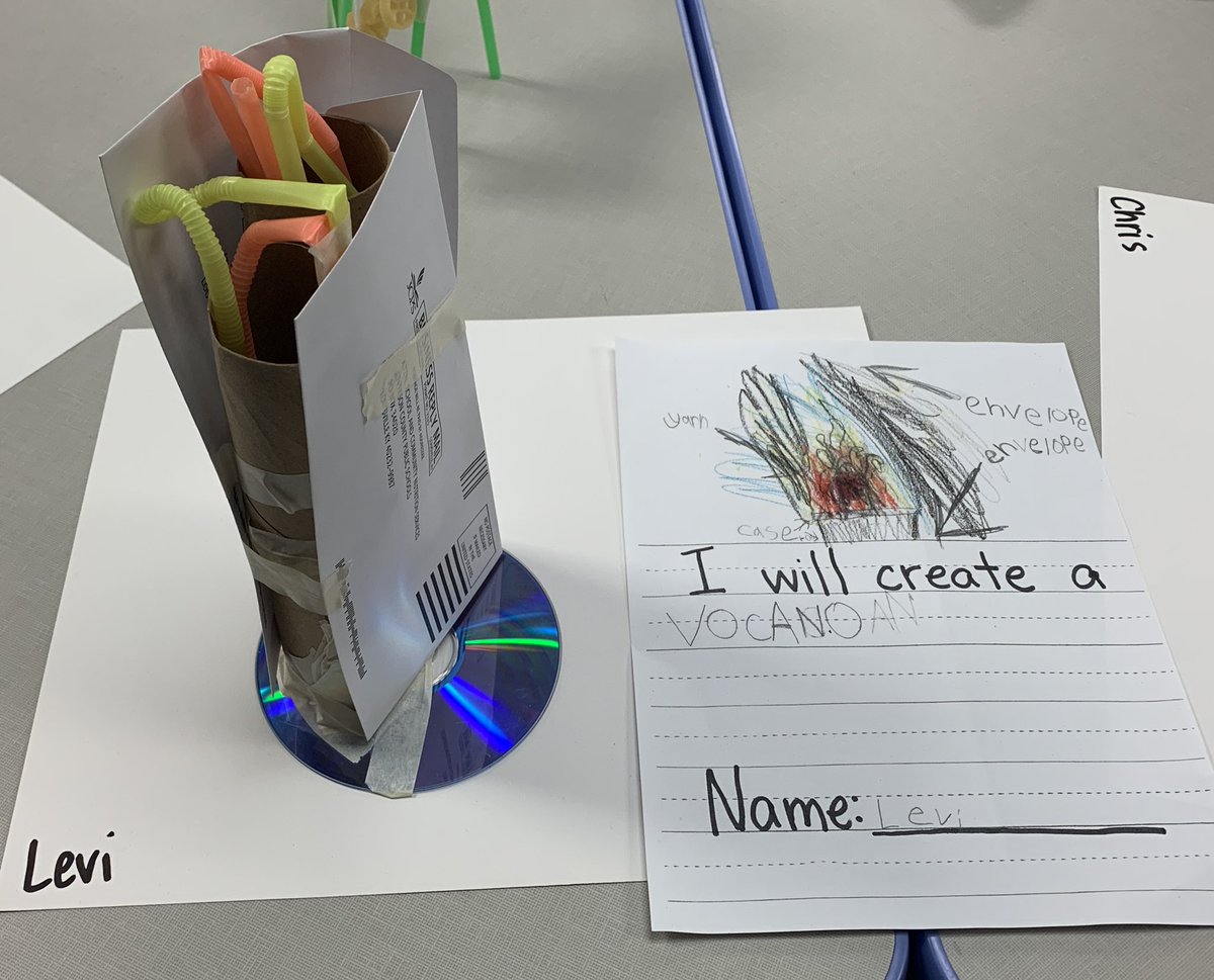 cindy_hundley's tweet photo. I love it when a plan comes together! @athkat’s K students @GutermuthES planned, labeled, & built original creations using only 7 items (+ a whole lot of tape!) Their work was on point! #JCPSLibrarians #GutermuthPride #STEM #JCPSBackpack #flexschedule @JCPSBackpack @kids_inspire https://t.co/jKJ0pCGaxi