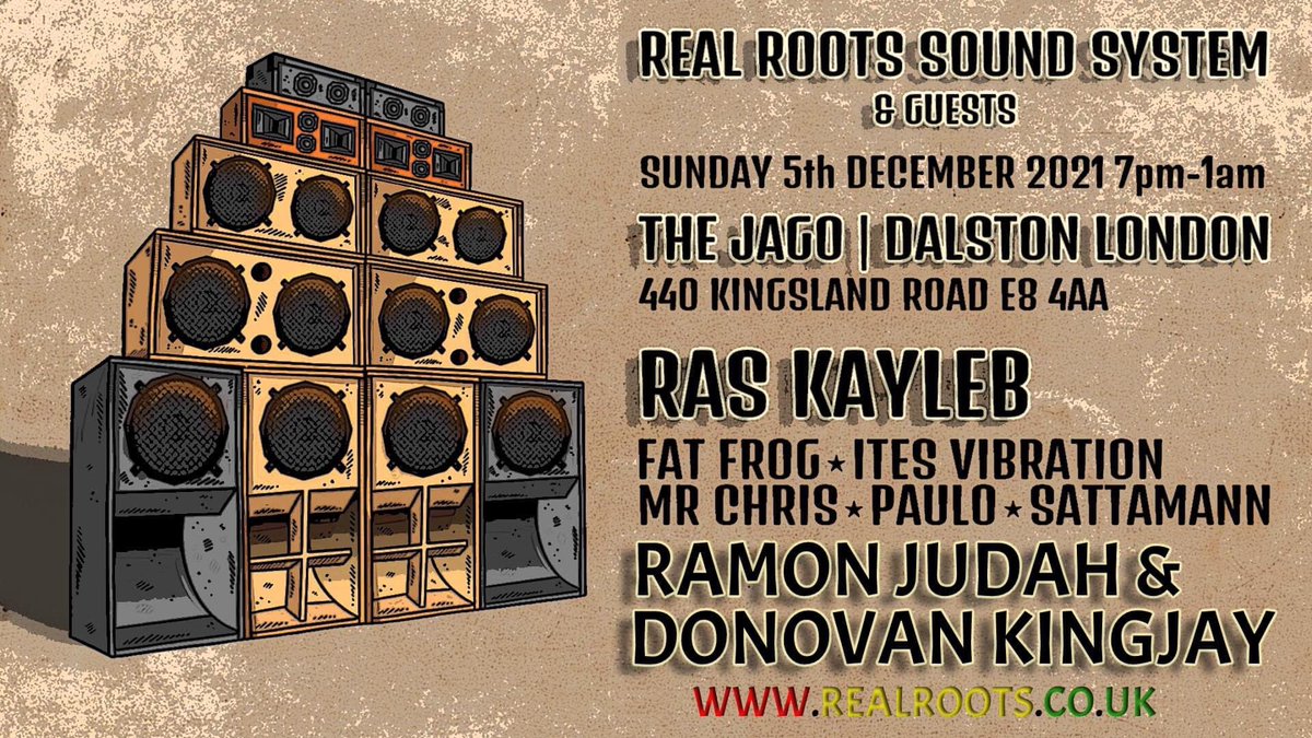ReggaeLondon's tweet image. Sunday 5th December 7pm-1am 
EVENT PAGE: facebook.com/events/1030703…
The Jago Dalston LONDON
Ras Kayleb (DJ SET)
Ramon Judah MC
Matt Fat-Frog PurpleFade Records
Rebekah - רִבְקָה - Ites Vibration
Mr Chris Paulo 
Sattamann
Real Roots Sound System 

#london #reggae #dub