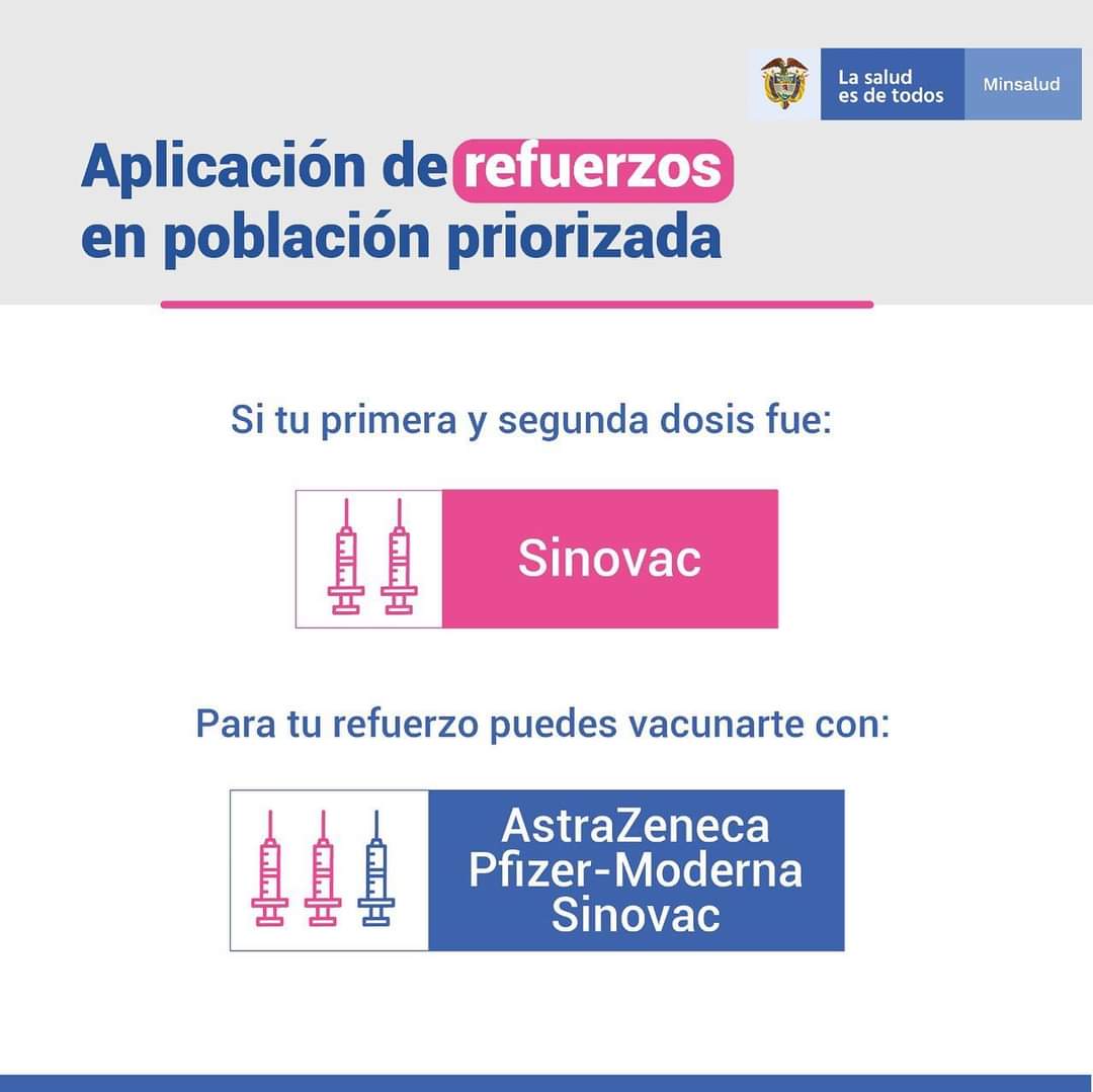Alchimichagua's tweet photo. #Salud | Conoce las vacunas que se están aplicando para la dosis de refuerzo. 

Recuerda que en nuestro municipio se está aplicando este beneficio a mayores de 50 años, a mayores de 18 años con comorbilidades. 

#AlcaldiadeChimichagua #Salud #JuntosContraLaCovid19 https://t.co/Frp3lagbM8