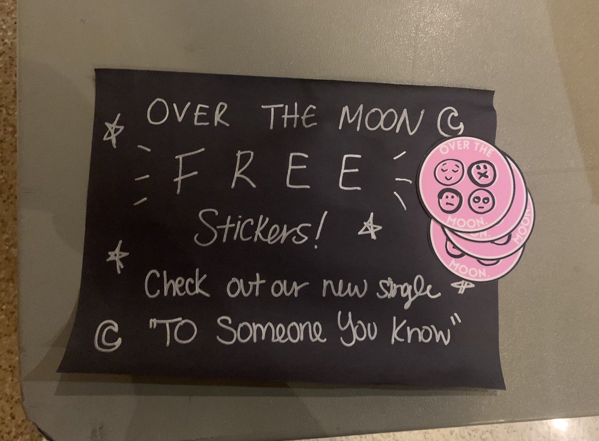 overthemoonfred's tweet photo. currently being sold (for free) at @MICfredonia’s battle of the new bands !!! come get urself a fun sticker !!! https://t.co/siIUzFcMUe