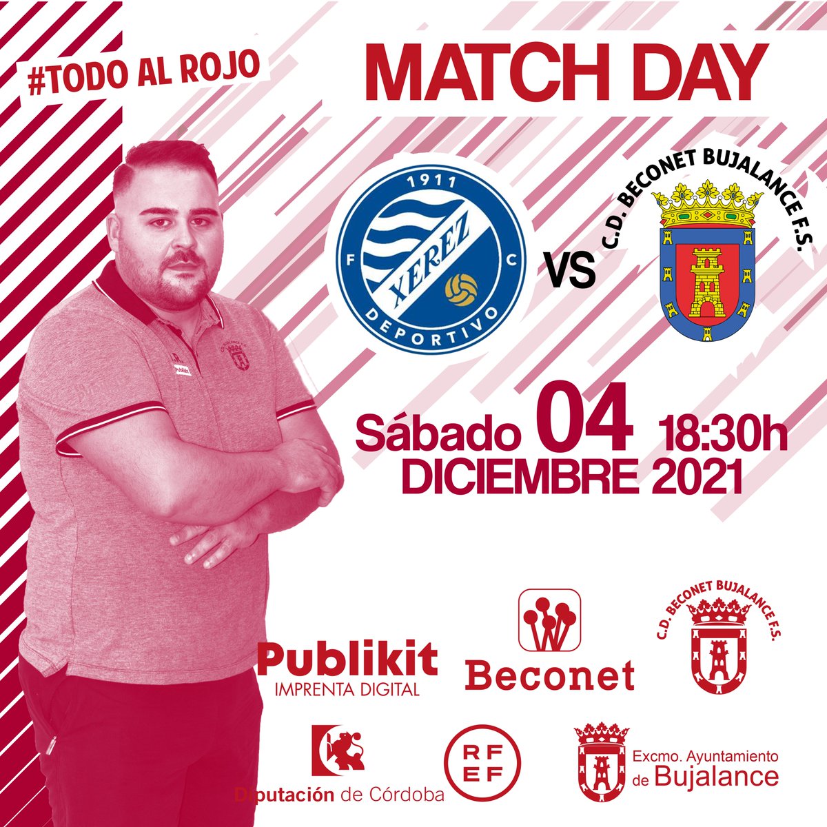 🔴🔴 HOY JUGAMOS 🔴🔴

Visita a la tierra del vino y del caballo

📅 04/12/2021
⏰ 18:30 H
🆚 <a href="/XerezDFC_Futsal/">Xerez Toyota Nimauto</a> 
🏆 #GV2B - Jornada 12
🏟 Pabellón Ruiz Mateos (Jerez de la Frontera, Cádiz)
📺xerezdeportivo.webdirecto.com/producto/parti… (PPV 3€)

#VamosBujalance #TodoAlRojo