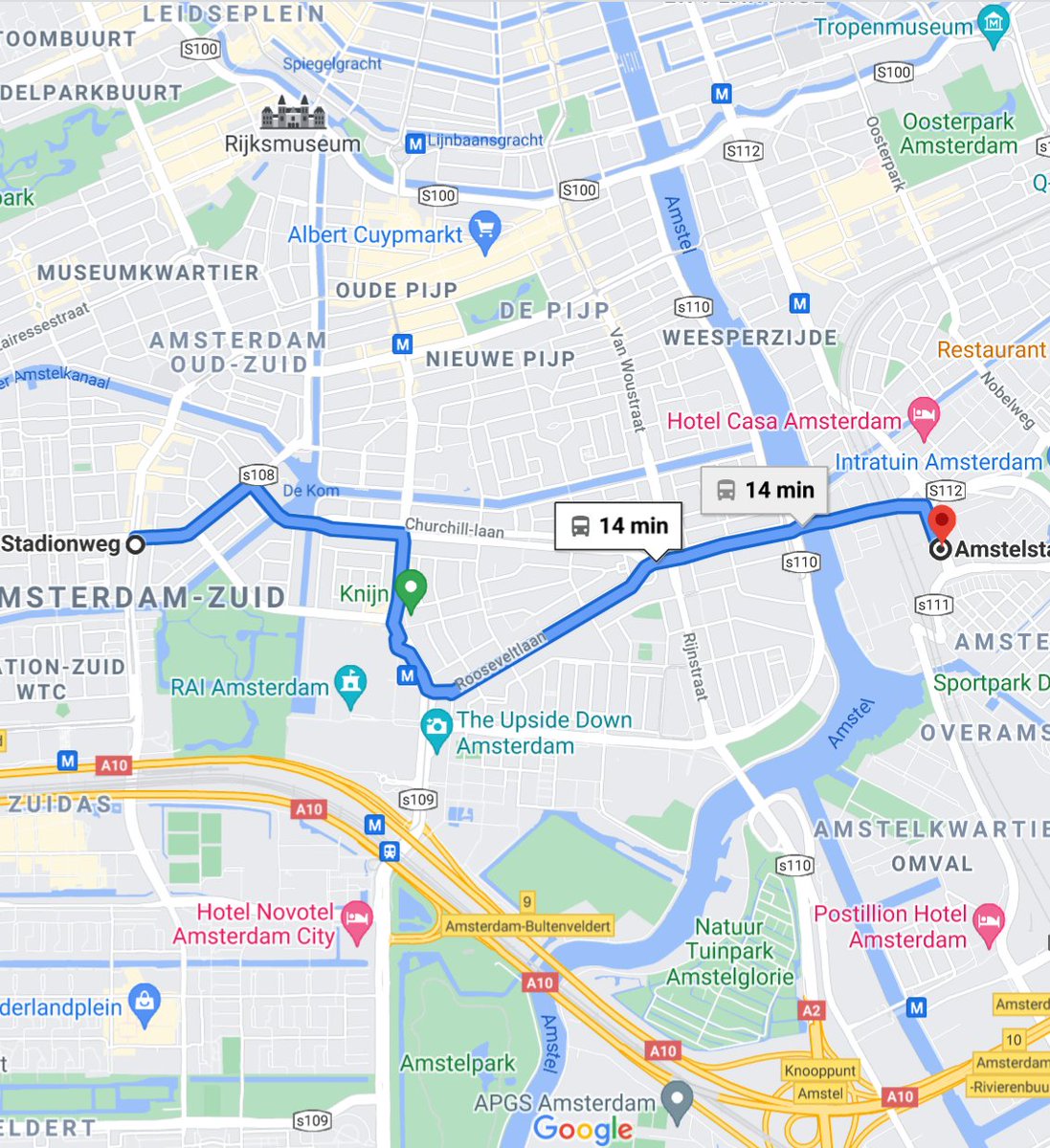 Here's two 2.4 mile (3.8 km) bus journeys at 5:30pm.

Left is in Chicago and takes 20 minutes.

Right is in Amsterdam and takes 14 minutes.

The Chicago one takes 43% longer.

Here's the four reasons why 🧵