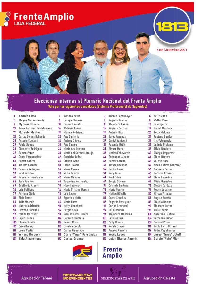 Dale con la #Lista1813. Para cambiar necesitamos hacer algo distinto. Cambia el <a href="/Frente_Amplio/">Frente Amplio</a> desde el interior.