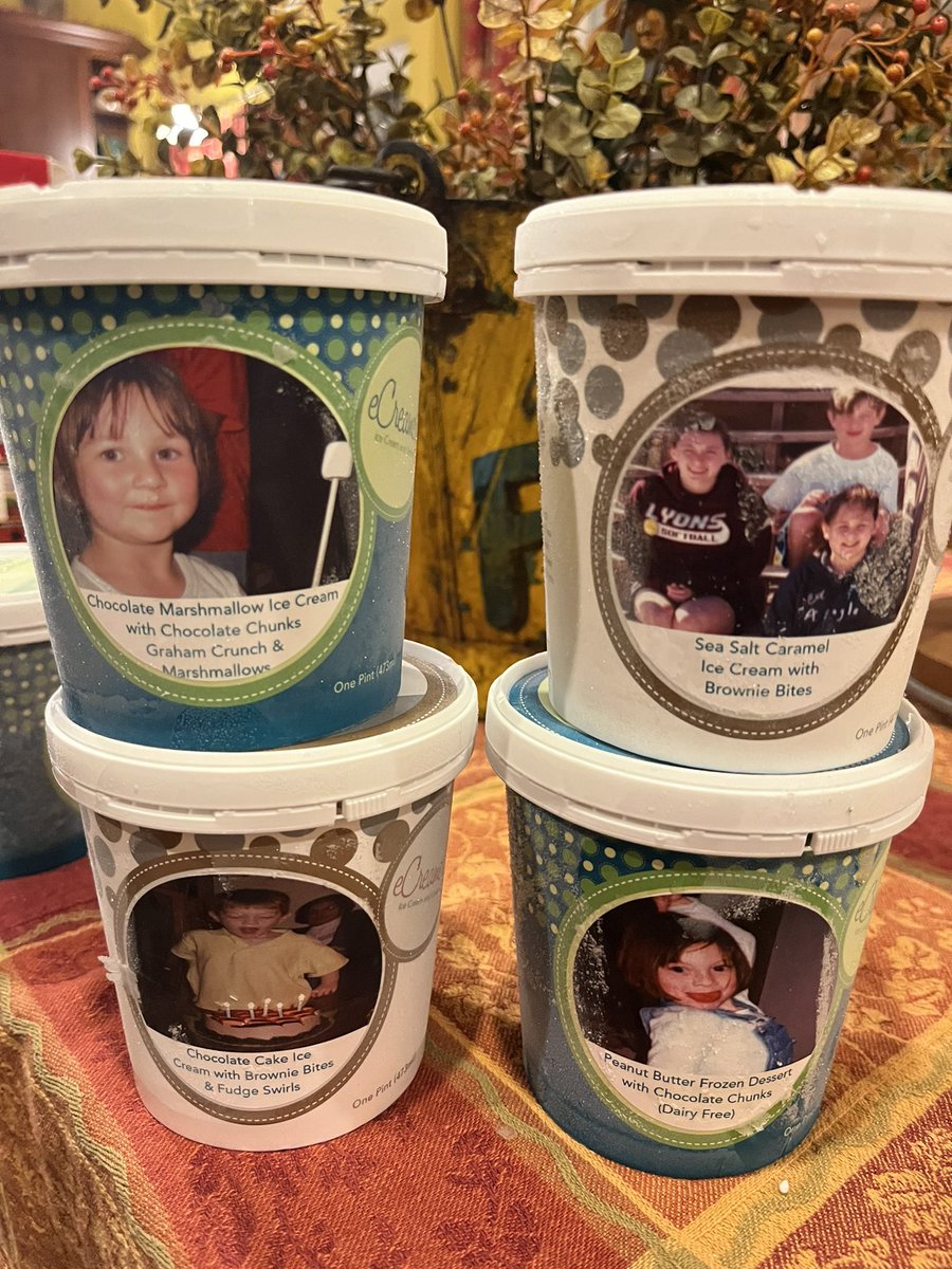 Matt_l_cook's tweet image. .@cook9427 is amazing. She chose pics to go with ice cream flavors. @han_cook2 roasting a marshmallow on the S’mores &amp;amp; Sam blowing out candles on chocolate cake for the choc birthday cake ice cream. Kids together at the beach for sea salt, etc. #bombdiggity #icecreamaddiction