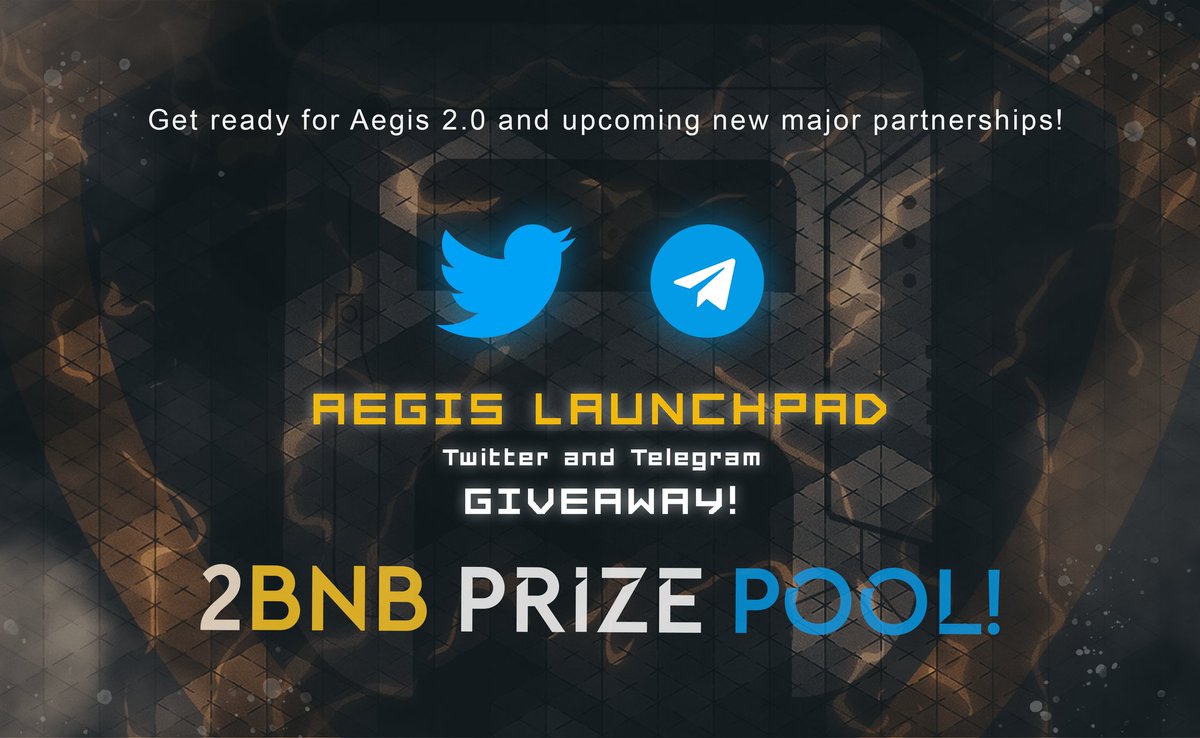 AegisLaunchpad's tweet photo. 🥳2 BNB give away! Like, comment, retweet and follow us on Telegram/ANN TG. 4 lucky winners win 0.5 BNB each when we reach 14k followers! ! Get ready for Aegis 2.0 and upcoming new partnerships! #Aegislaunchpad #AGS #bsc

https://t.co/2WFLu8Iswc
https://t.co/JTFInAq7Tx https://t.co/yuUuj8RCCx