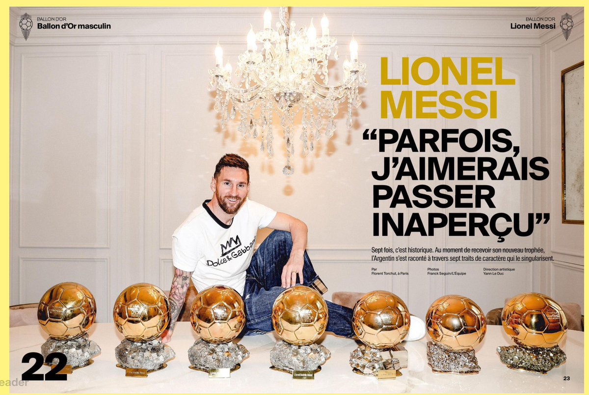 PSGhub's tweet photo. Messi’s posing with his 7 Ballon d’Or ! 🌕🇦🇷 https://t.co/BQMcoWhzZ8