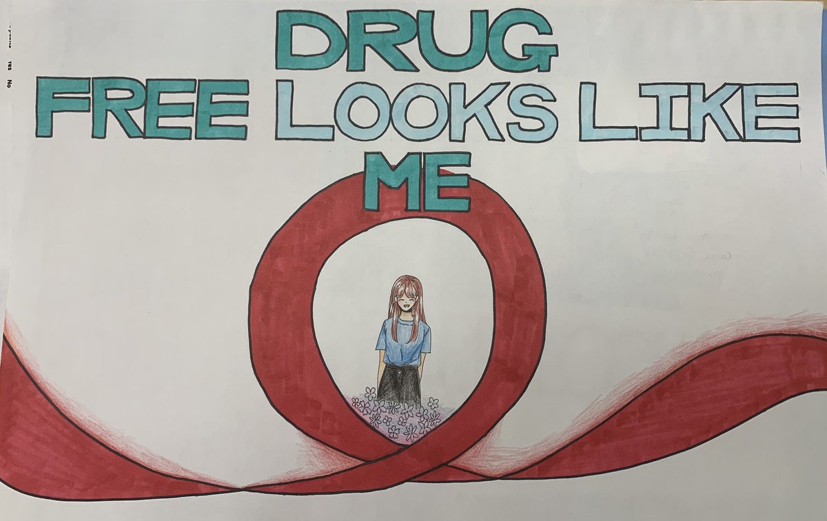 Shout out to Jacqueline and Rachel for participating in Red Ribbon week. Great job <a href="/SantiagoSharks/">Santiago High School</a> 🎨🦈