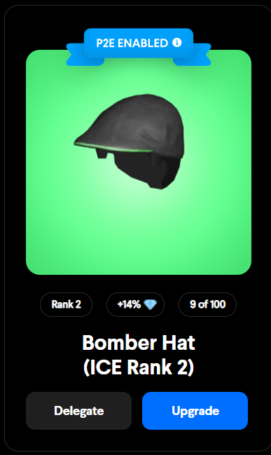 Monsoon07572775's tweet photo. My +2% Bomber hat became +14% hat now woohoo @DecentralGames #ICEPoker #ICEwearable #PlayToEarn https://t.co/mYZsGhYf7V