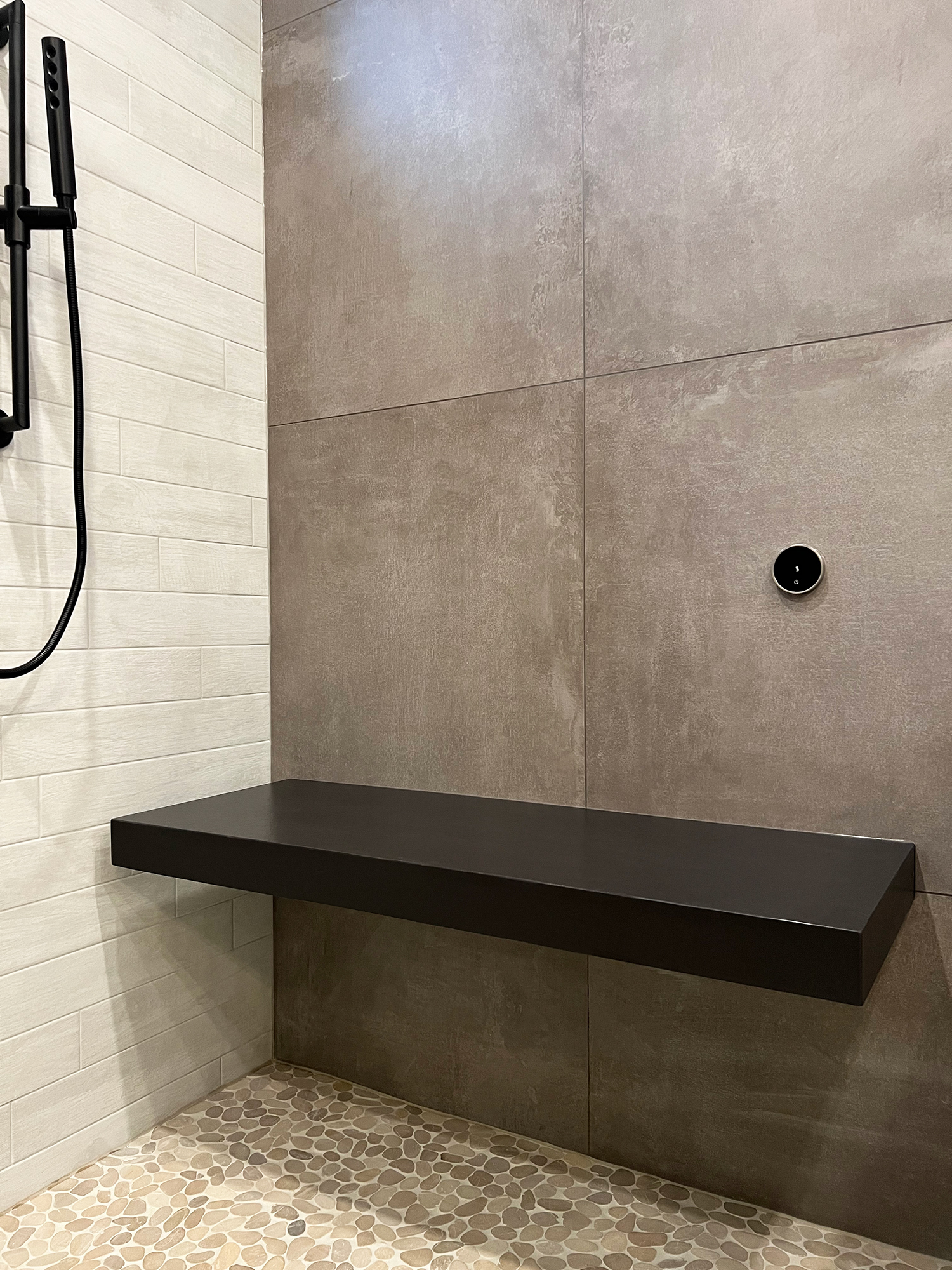 Tiling a floating shower bench