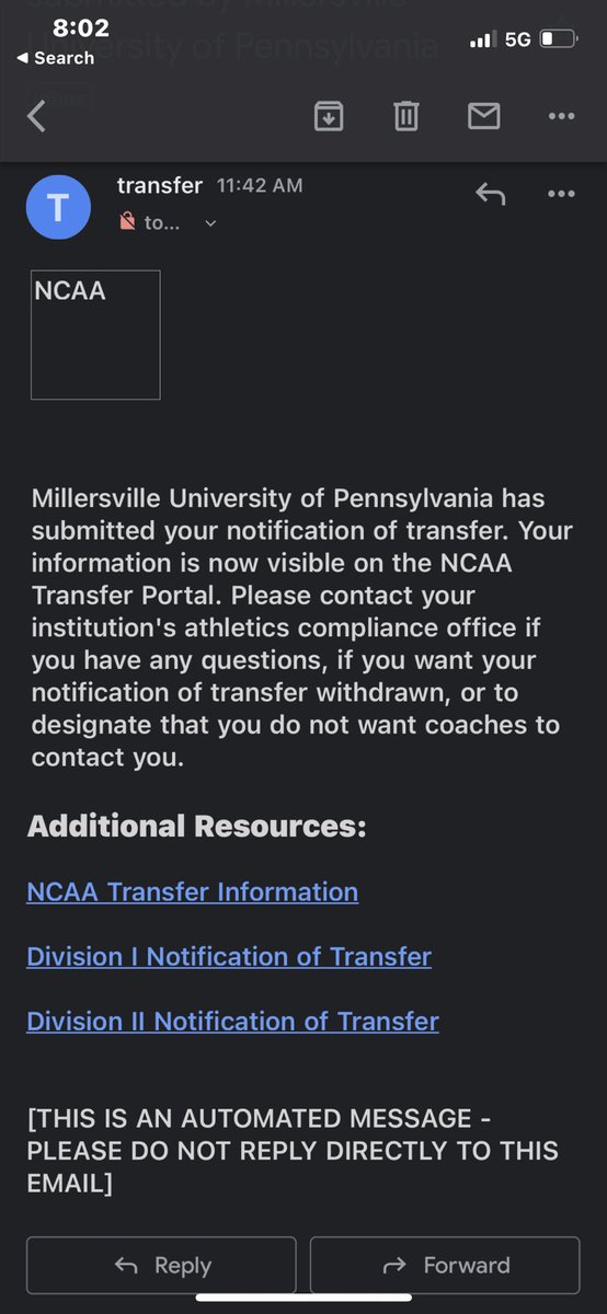 Officially entering the transfer portal.