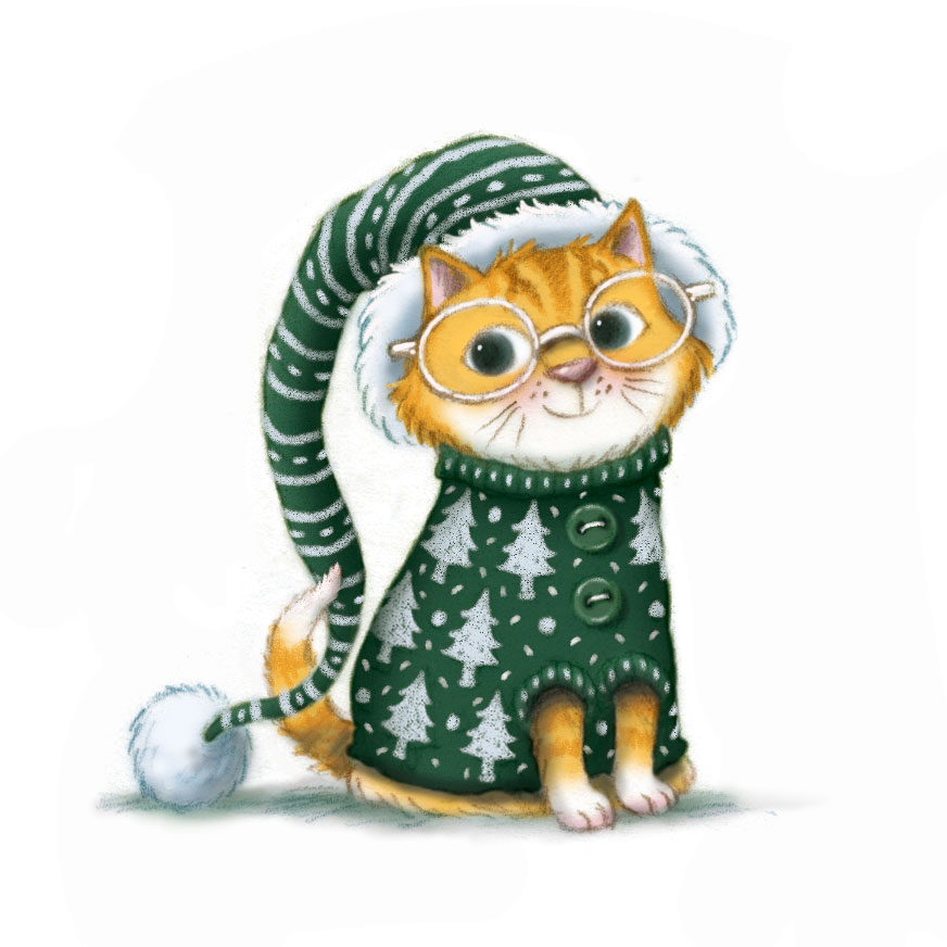 maryelizhall's tweet photo. Bespectacled festive cat.  #colour_collective  #DeepFirGreen https://t.co/DiliEv05sw