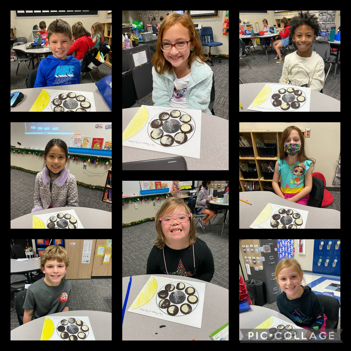mrssmith2nd's tweet photo. The second graders had fun making the moon phases out of Oreos. What a tasty science lesson! 😋#bbengaged https://t.co/Ts98rW9U4H
