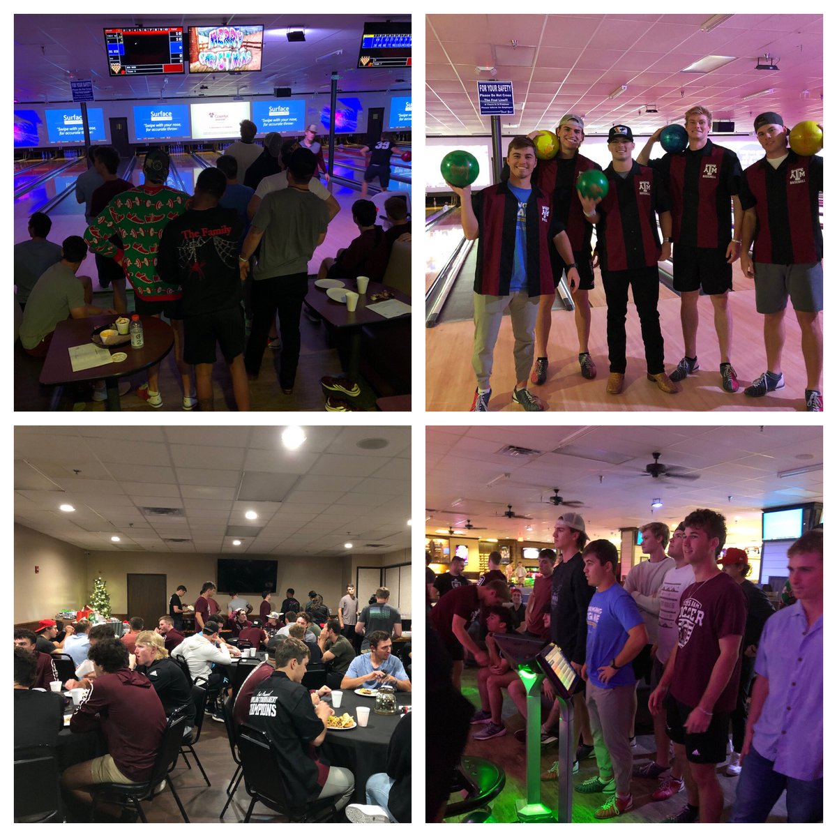 Great night at our team holiday party. Gig ‘Em. #cometothestation