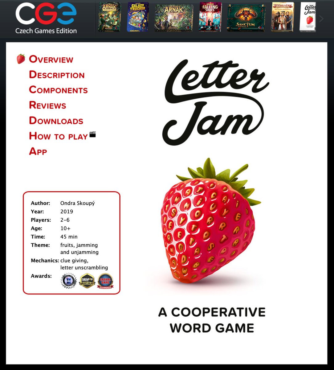 BGGgirl's tweet photo. Thanks @czechgames for being a #SpielAThon sponsor! One of the games they donated LETTER JAM: A COOPERATIVE WORD GAME. https://t.co/hqVKM35xoX #LetterJam https://t.co/djYCUakxpy
