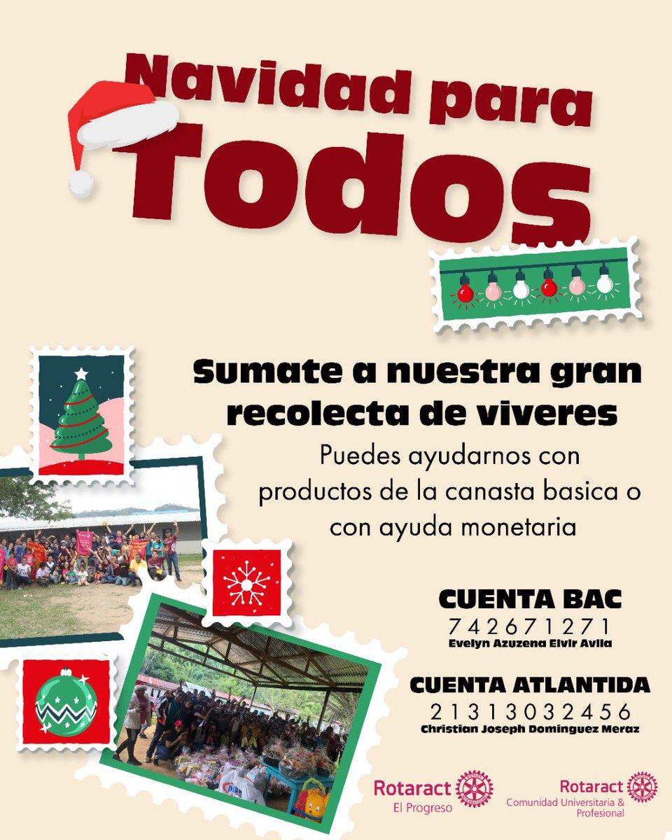 RTCElProgreso's tweet image. Lanzamos nuestro proyecto anual con el fin de llevar canastas básicas a los que más lo necesitan esta Navidad.
Súmate a nuestra recolecta de víveres. Puede apoyar con productos de la canasta básica o en efectivo.
Abocate a nuestros socios para más información.
#gentedeaccion