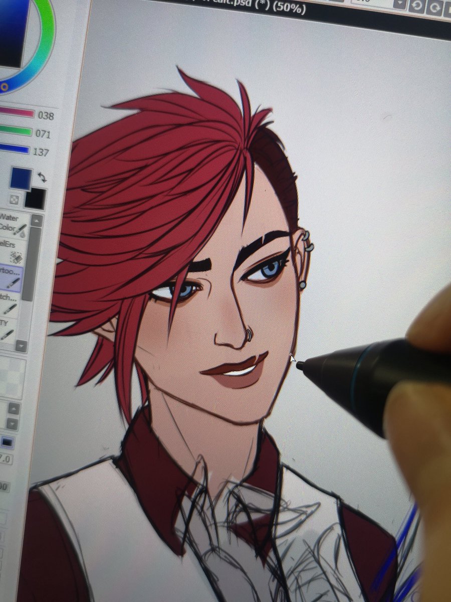 _oleria_'s tweet photo. work in progress... 
but we have this smile  c;

#arcane #vi #piltoversfinest #viarcane  #oleria #wip https://t.co/uVFUuGFx3r