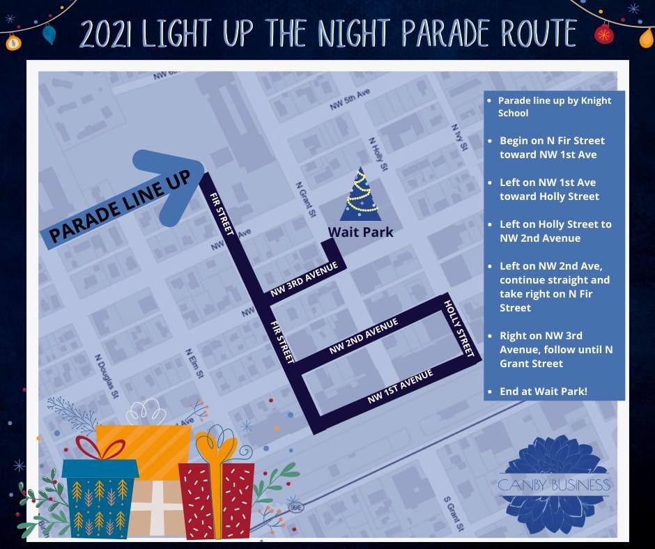 The City of Canby’s Light Up The Night returns to downtown tonight, December 3rd for its 20th year. Join us in Wait Park, the parade begins at 6:00p and the tree lighting will be approximately at 6:30p. #CityofCanbyOR #LightUpTheNight