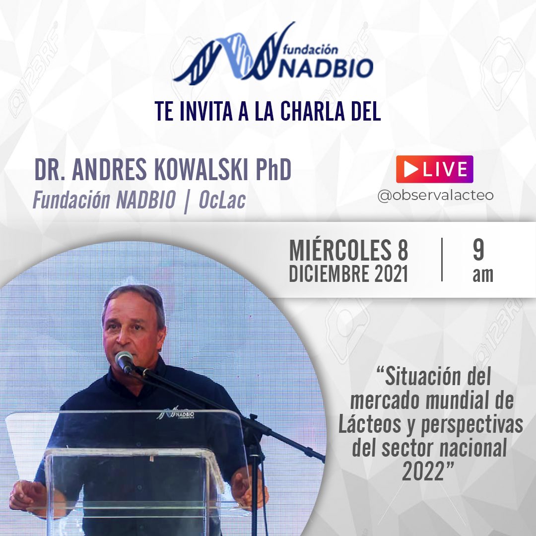 observalacteo's tweet photo. Este próximo 8 de diciembre tendremos la conferencia “Situación del mercado mundial de Lacteos y Perspectivas del sector nacional 2022” a través del Instagram LIVE en la cuenta @observalacteo

No dejes de participar en esta importante discusión y escenarios del Mercado Lacteo https://t.co/SYZYXqLXpB