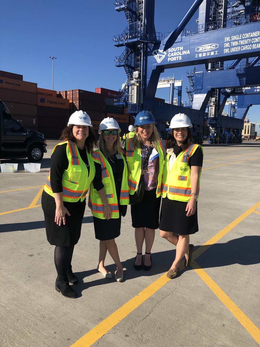 erinkmc_ACEC's tweet photo. Excited to visit the Port of Charleston as part of the #ACEC Private Market Symposium, exploring the intermodal and logistics market and how engineers can design and improve our supply chain. https://t.co/D7KOIKCDWV