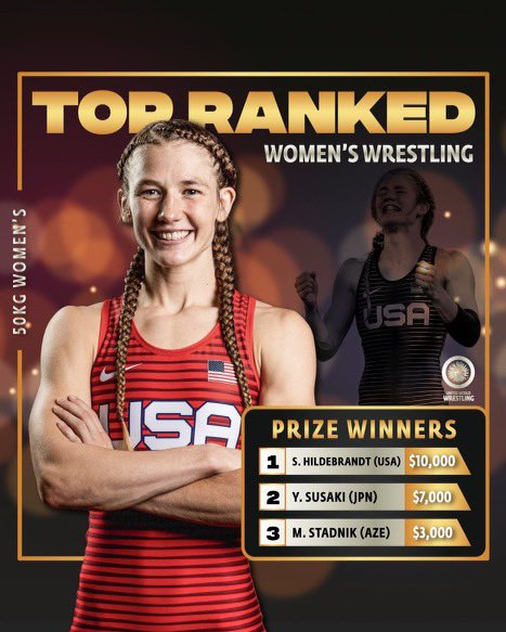 The_Pennant's tweet photo. Congrats to @PennPride365 grad &amp; Olympic medalist Sarah Hildebrandt on being ranked No. 1 in the world 50 KG women’s wrestling. https://t.co/GXi9Z6TVWm