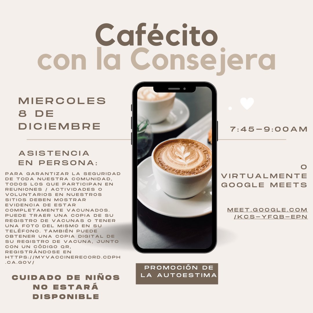 Cafecito con la Consejera en miercoles