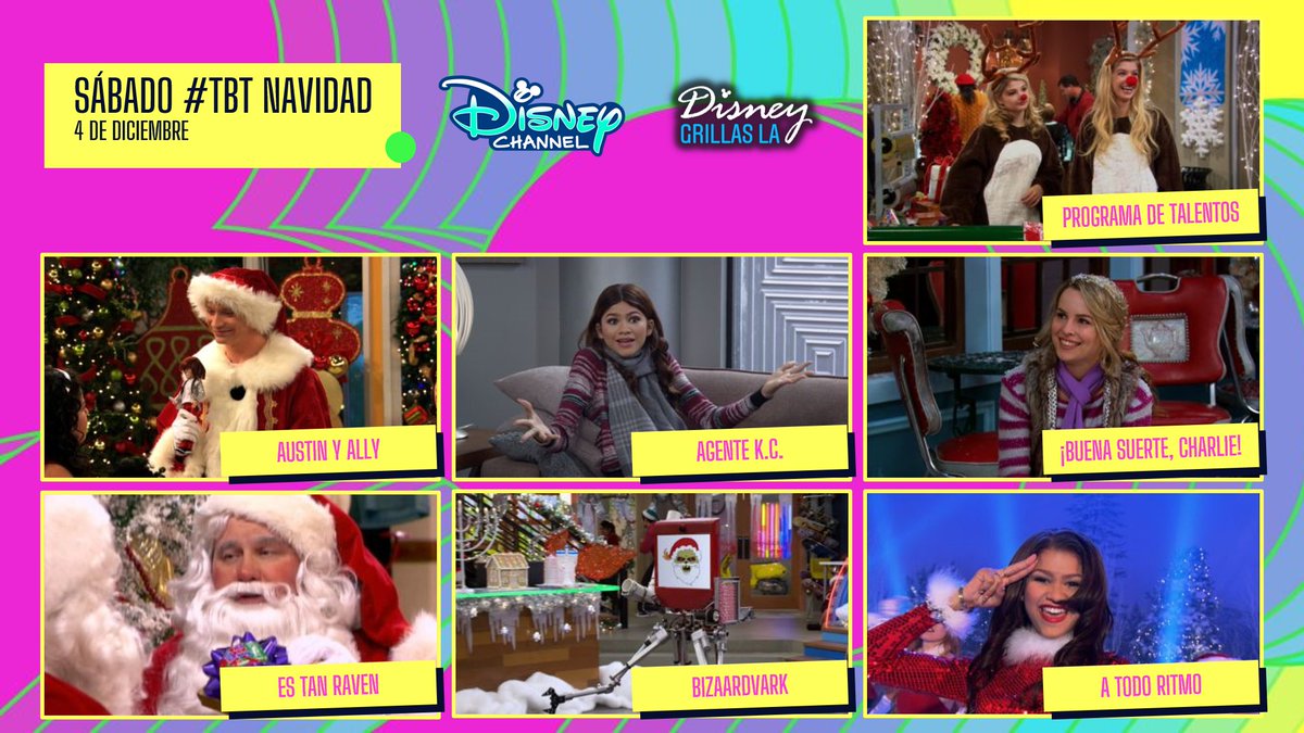mundodymas's tweet photo. Mañana es sábado #TBT en Disney Channel LA y en diciembre será temática a la Navidad. No te pierdas:
✅ #ProgramaDeTalentos
✅ #AustinYAlly
✅ #AgenteKC
✅ #BuenaSuerteCharlie
✅ #EsTanRaven
✅ #Bizaardvark
✅ #ATodoRitmo
🇵🇪 10am
🇦🇷🇨🇱🇲🇽🇨🇴🇧🇷 12pm
🇻🇪 1pm https://t.co/BaguhDD7q2