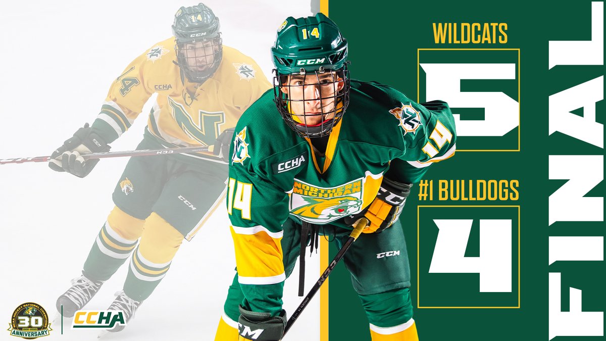 NMUHockey's tweet photo. DOWN GOES #1

The 'Cats top Minnesota Duluth in game one, 5-4!

#NMUwildcats https://t.co/Hc05S7nA2I