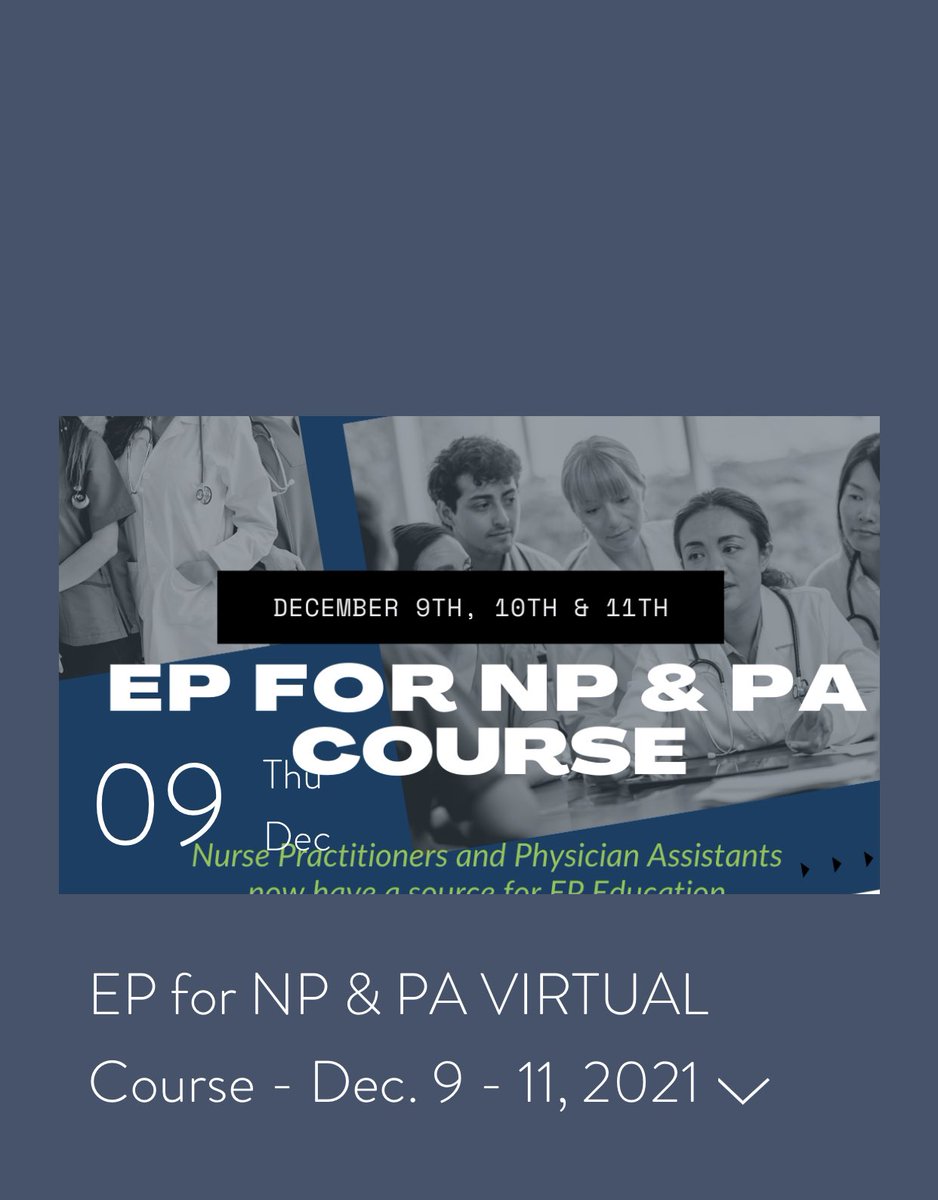 19.0 CME/CEU approved.
Register now! Course starts Thursday!
#EPeeps #epeeps #nursepractitioner #physicianassistant #CME 

charthealthcareacademy.com/ep-courses-live