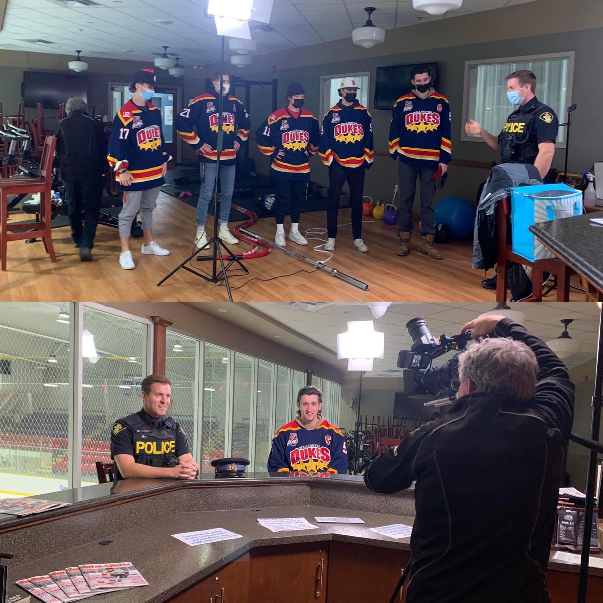OJHLDukes's tweet photo. Stay tuned for our Festive RIDE commercials filmed with @OPP_ER  and members of the Wellington Dukes. Filmed and brought to you by @yourtvquinte -  Thank you Ian Acton for helping to make this happen! https://t.co/opL0pyEdAF