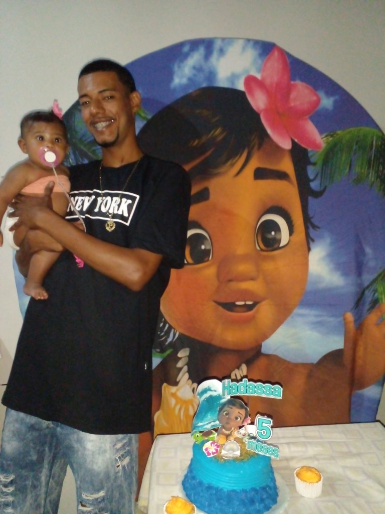 LucasPvte's tweet photo. Muito feliz +1 Mês de paz saúde e alegria da minh afilhada . Por +&amp;+ Padrinho ama #5Meses 😍👶🏾👨‍👧❤ https://t.co/9hjIyU3n9V