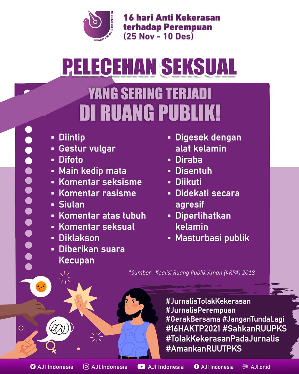 AJIIndonesia's tweet photo. 16 hari Anti-Kekerasan terhadap Perempuan (25 Nov - 10 Des)
#jurnalistolakkekerasan #jurnalisperempuan
#GerakBersama #JanganTundaLagi #16HAKTP2021 #SahkanRUUPKS #TolakKekerasanPadaJurnalis #AmankanRUUTPKS https://t.co/Ss10EU160j