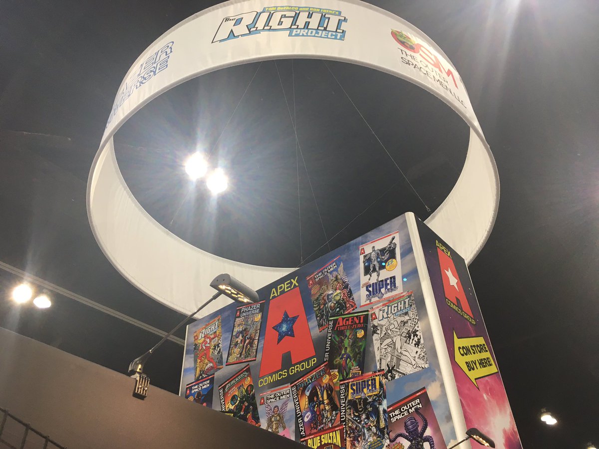 ApexComicsPubs's tweet photo. Scenes from the Los Angeles Comic Con, Booth 1241. Join #TomDeFalco #RonFrenz #ChrisBatista #JohnHebert #FredHayes and others including the legendary Grammy and Emmy Award-winning songwriter-producer @MalikYusef as Apex Comics gets bigger snd better! https://t.co/fzLijfELkb