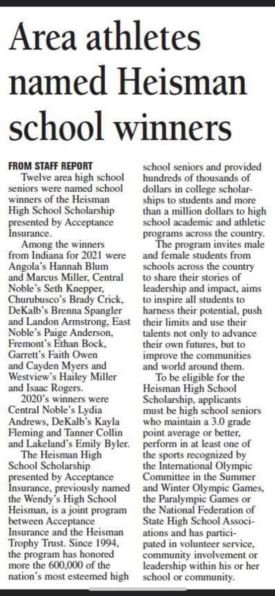 varmstrong25's tweet image. Congratulations to DeKalb student athletes Landon Armstrong and Brenna Spangler for being Heisman School Winners! @lsarmstrong07 @DeKalbHS @BrennaSpangler