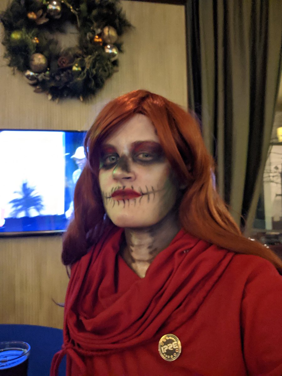 thentheresanne's tweet photo. You know, for a 20 min make up job I still feel pretty phantasmal and resplendent #TAZLive #LichPlease https://t.co/xKS7URPj0n