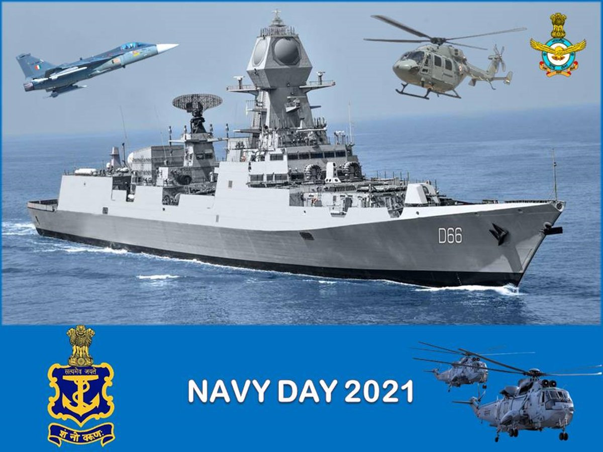 IAF_MCC's tweet photo. #IndianAirForce extends warm wishes and greetings to all personnel and families of @indiannavy on the occasion of #NavyDay. 

#NavyDay2021
#OpTrident https://t.co/W9msh3LTby