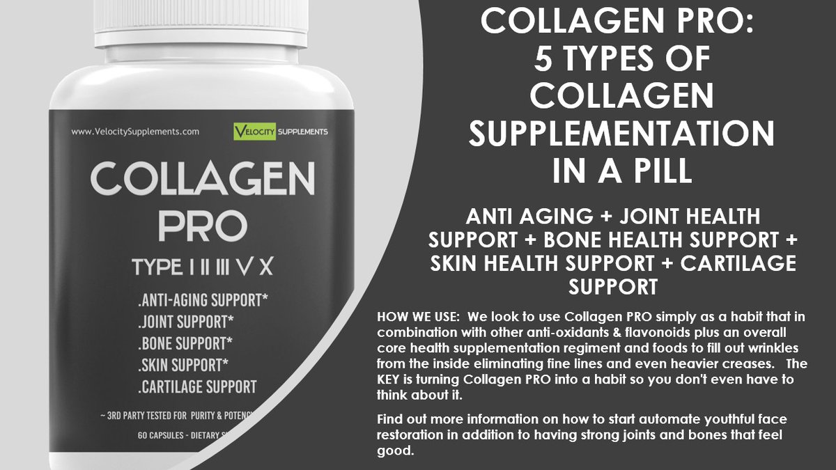 VelocitySupple1's tweet photo. There all sorts of collagen supplements on the market. most of those supplements are in the form of drink powders we have to scoop out some powder and put it into a drink of one sort or another.

https://t.co/XIBztN7g2e https://t.co/vOoKmjpzVN