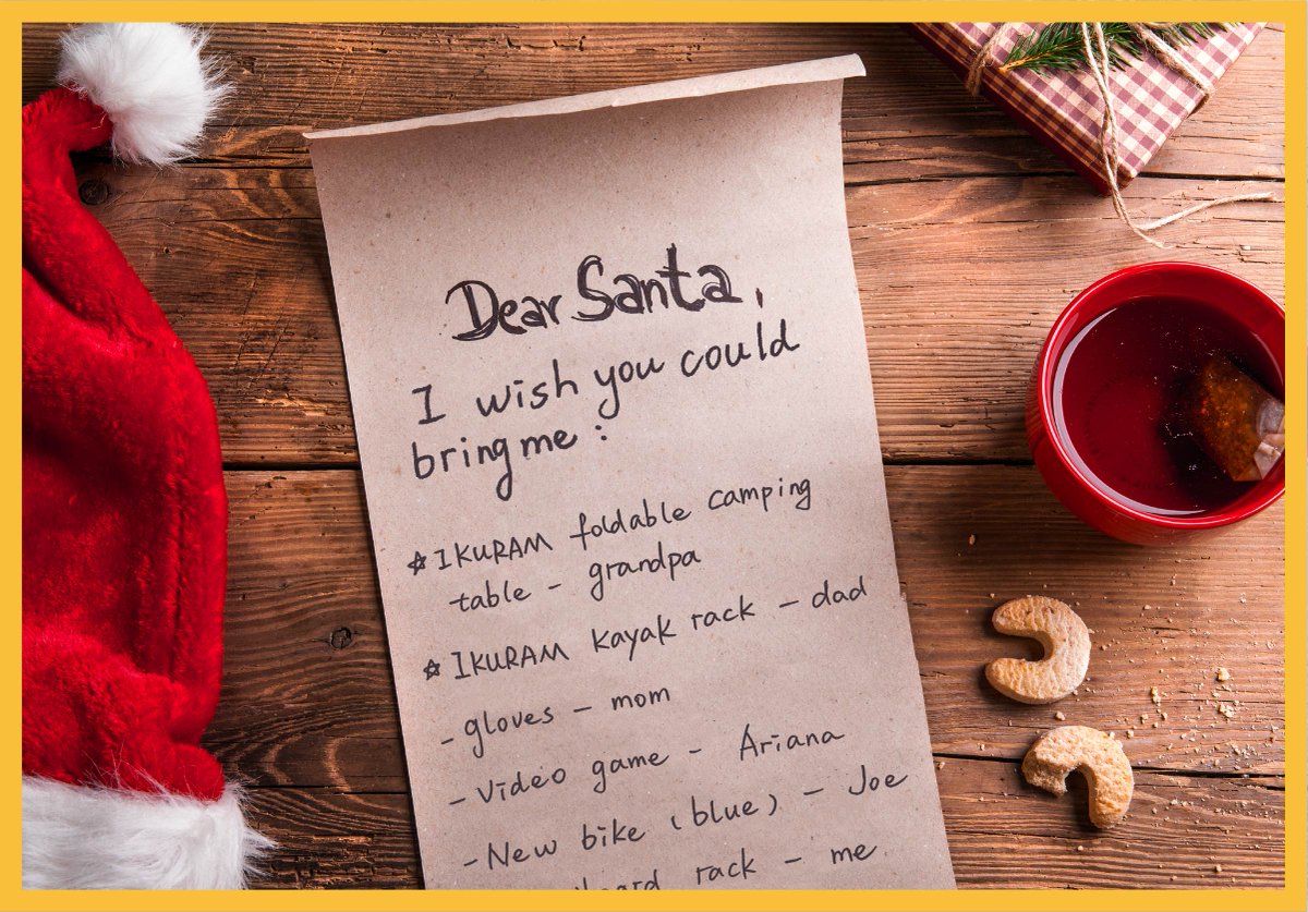 IKURAMOutdoors's tweet photo. Did you know that today is National Santa’s List Day? Does that mean today’s the day he’s checking it twice or the day we’re supposed to send him our list? 🤔
I guess we’ll never know, so let’s move on. Let us know below🎅🏻
#IKURAM #makegoodbetter #campingtable #kayakrack #outdoor https://t.co/hNdStrRsOq