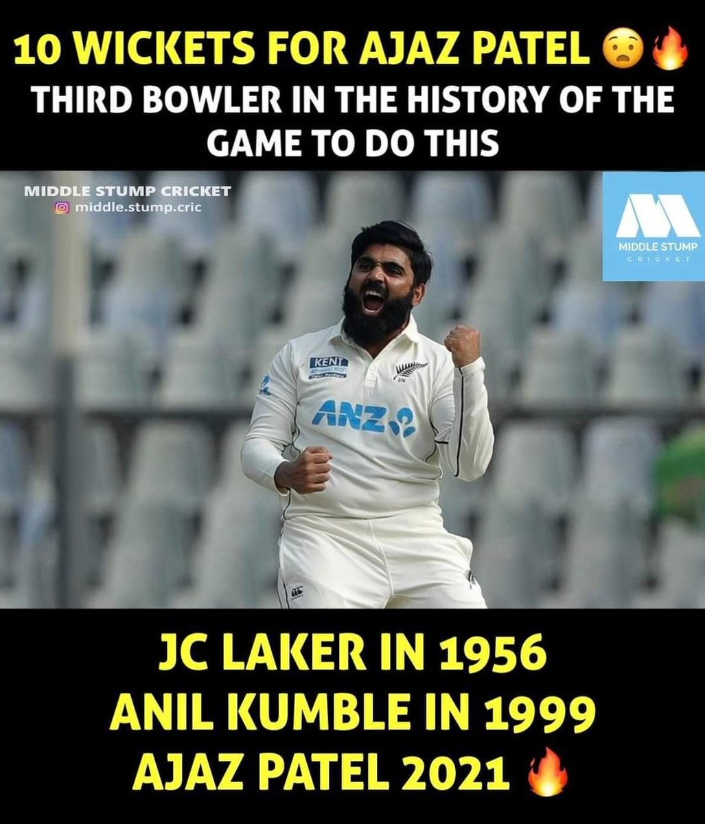Antagonist_SK's tweet photo. Superb Performance from #AjazPatel!

History made! Today ! 
#INDvzNZ 
#10Wickets https://t.co/iVE0eZ8saR