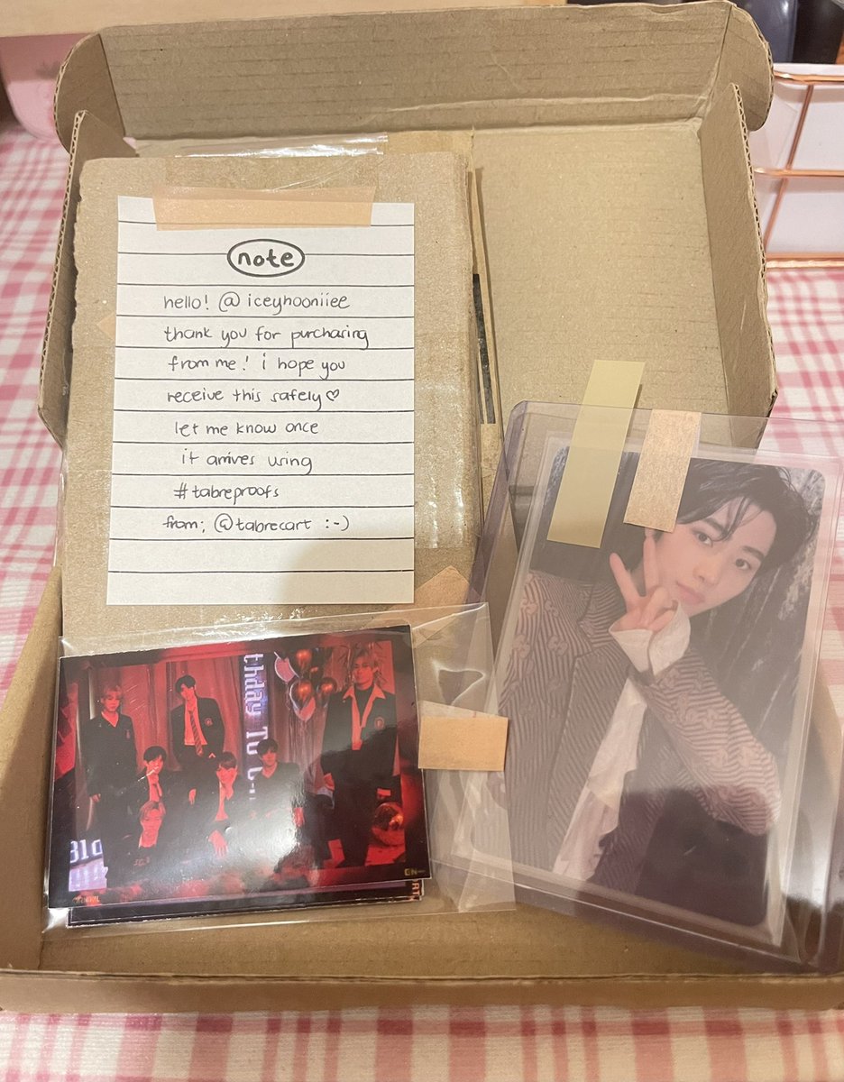 softpshie_'s tweet photo. — [♡] ; @tabrecart 

hi!! sunghoon scylla ld arrived safely! tysm for the smooth transaction, secured packaging, and the freebies <33

#tabreproofs https://t.co/aMIPIOpOGZ