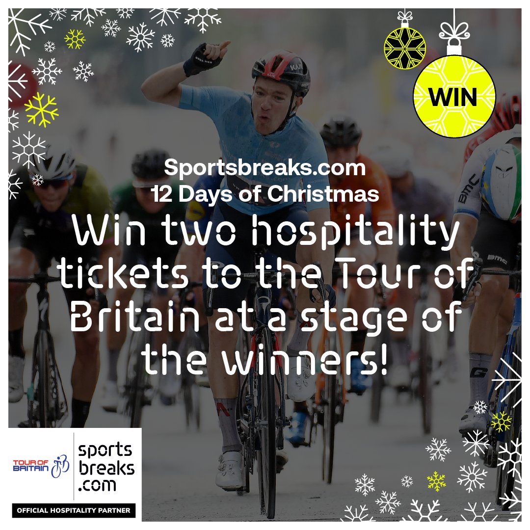 🚴 Day four of our Christmas giveaway is coming fast and on two wheels! You could win...

2️⃣ hospitality tickets to the 2022 <a href="/TourofBritain/">Lloyds Tour of Britain</a> at a stage of your choice! 

For the chance to win:
🔁 Retweet this post 
👤 Follow @Sportsbreakscom

Closes 23.59pm, 04.12.21, T&amp;Cs apply.