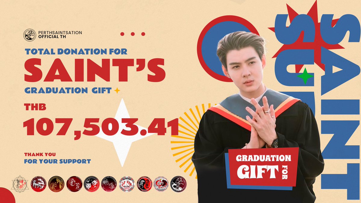 ⚠️ UPDATE 6⚠️
Saint’s Graduation Gift Donation
.
💸 Total : 107,503.41 Baht 
.
ยังปัดเศษกันได้เรื่อยๆนะฮะ เผื่อเลขจะกลมๆ 🌚🌝 ปัดกันได้จนกว่าร้านทำของขวัญจะดีลราคามาให้ อิ้อิ้ ไส้ง่อนก็รักเธอไม่แพ้ใครนะเซ้นซุ้ปปปปปปป ❤️‍🔥🐉 

#PerthSaintSation #TRIGON