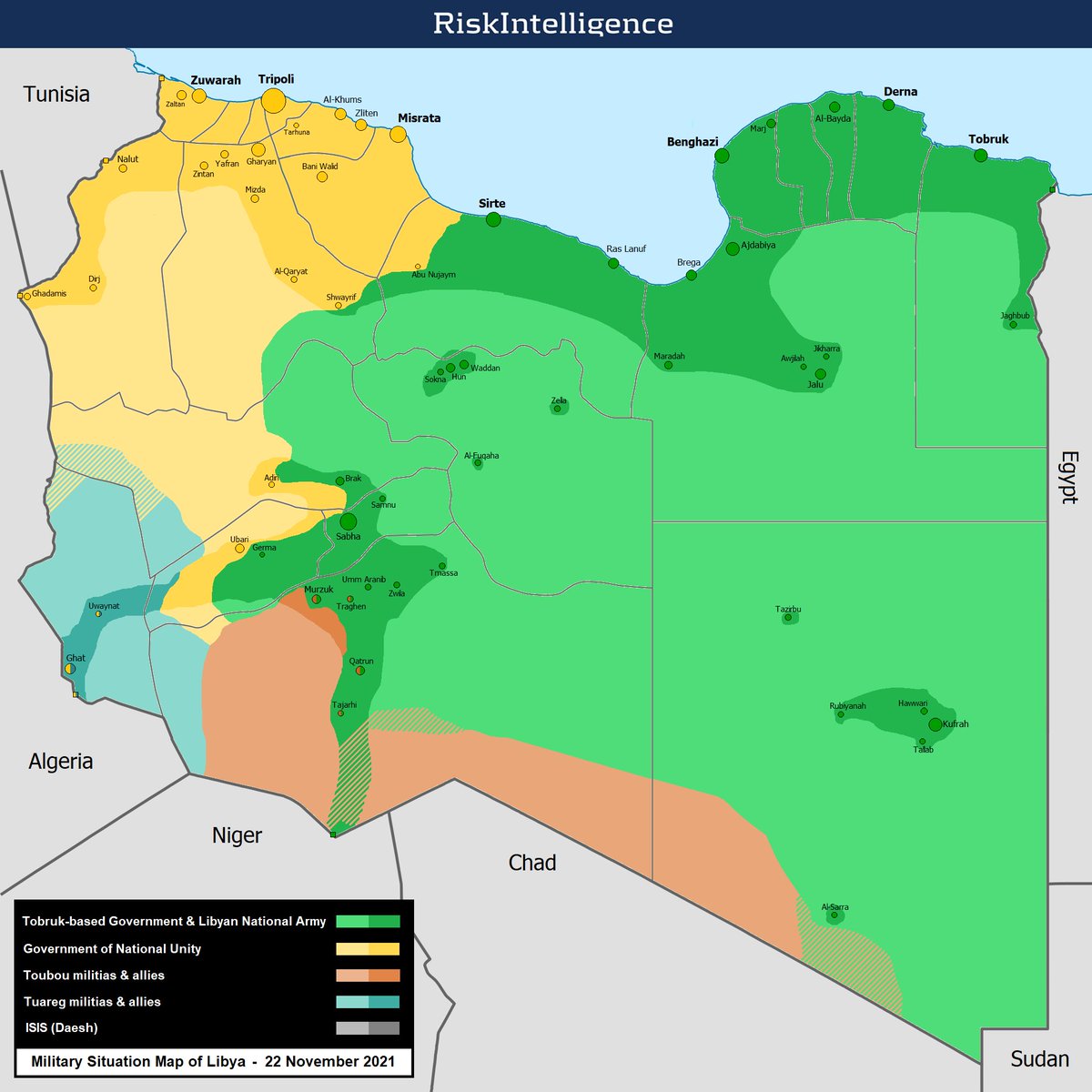 Screenshot of Libya from the Risk Intelligence System