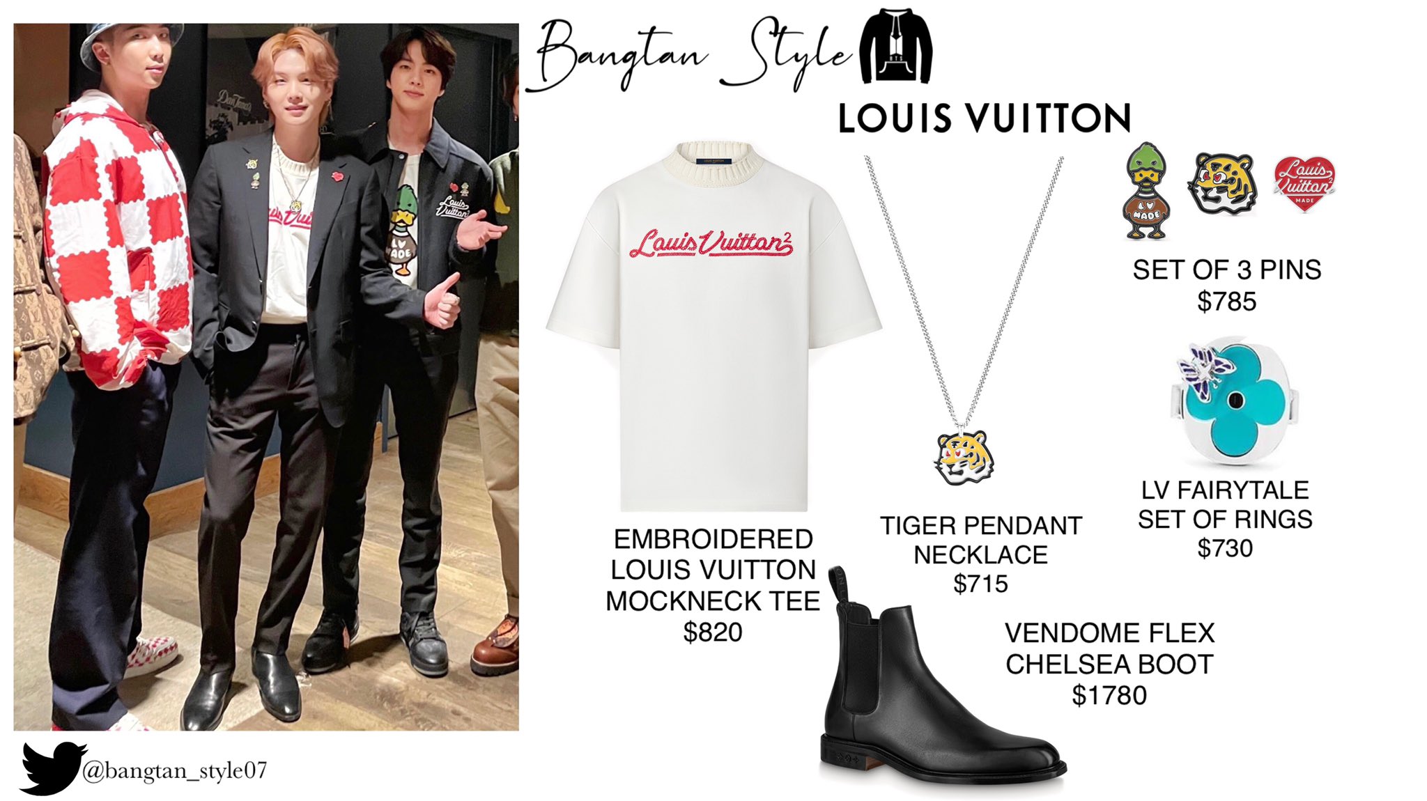 Bangtan Style⁷ (slow) on X: BTS on You Quiz On The Block BTS OUTFITS [ Louis  Vuitton] #SUGA #JIN #RM @BTS_twt  / X