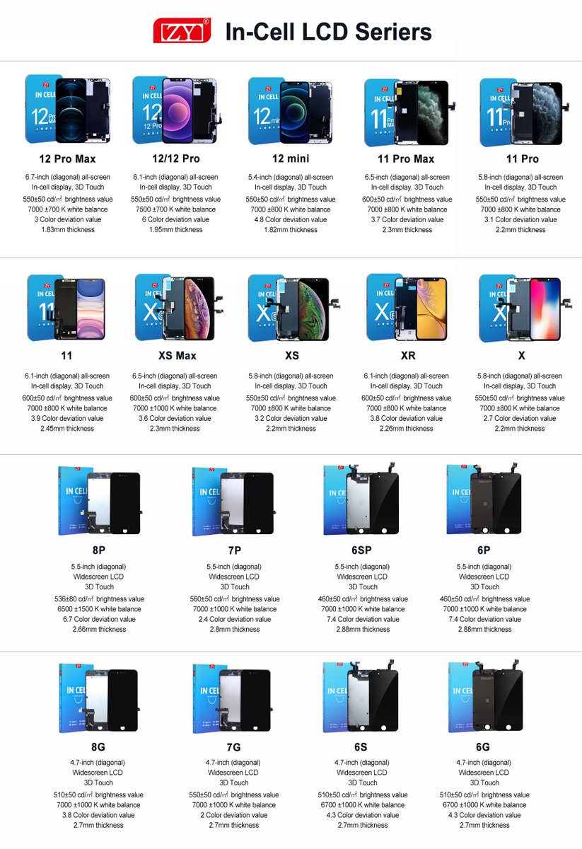 Kay77023569's tweet photo. ZY LCD Factory
Incell series, maintain high quality at a good price.
100% tested before ship, with one year warranty.
WeChat/WhatsApp:+86 13418654214
Email：kay@hengweiye.com
 #lcdfactory #lcdwholesale #incelllcd #11promax #lcdscreen  #iphone #phonerepair #lcdrepair #lcdscreen https://t.co/URzZJija0F
