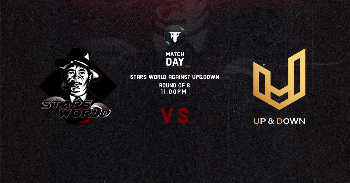 Match Day 🗓
#StarsWorld 
🏆| <a href="/AF_CUP1/">AF CUP</a> 
🆚| <a href="/UpandDo/">Up & Down</a> 
⌚| 11:00 PM