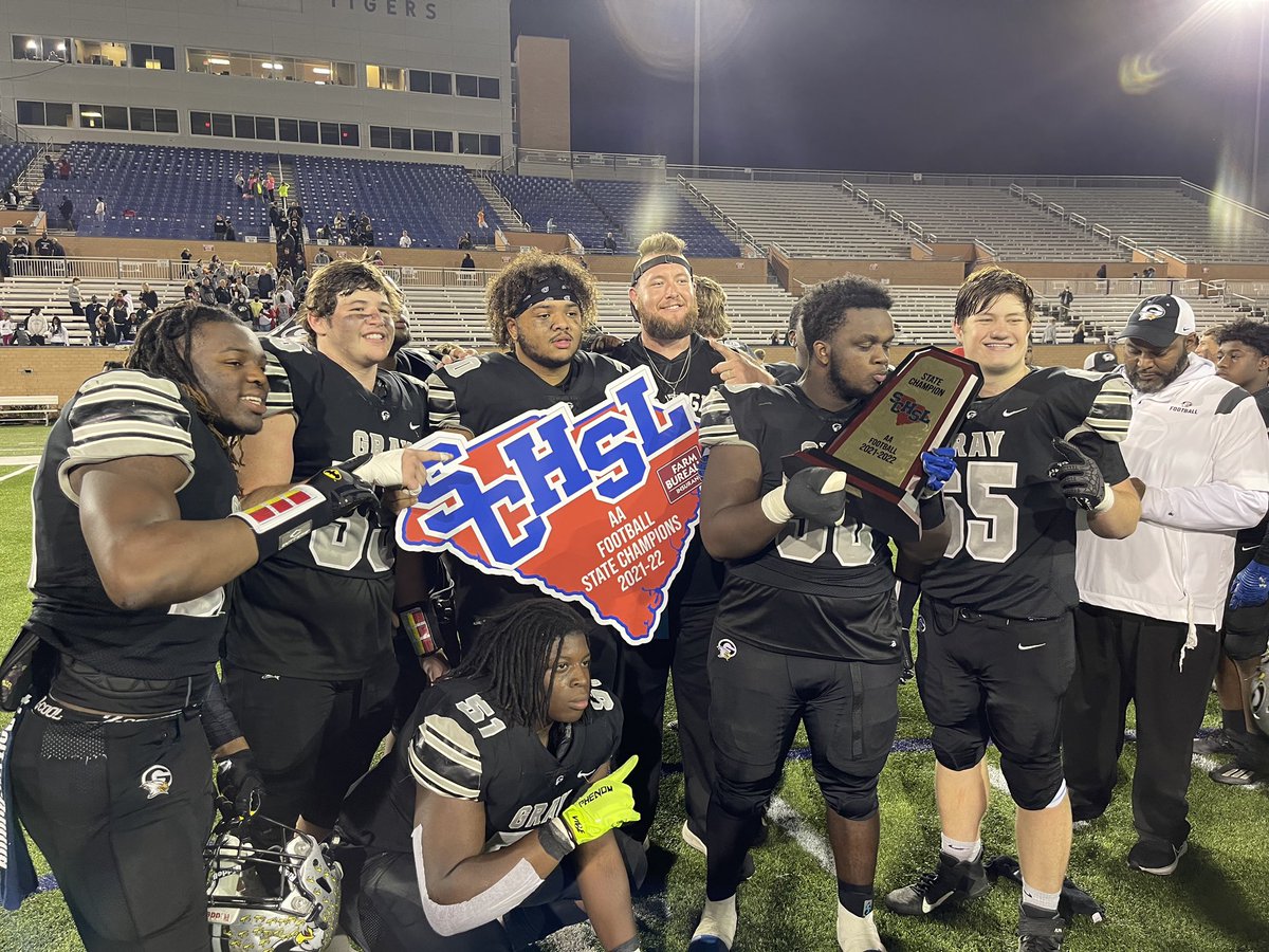 CoryHelms7251's tweet photo. STATE CHAMPS BABY!! Best OL in the state! 450 on the ground between @Kzadams17 and @TreviasTa !! #WarEagle https://t.co/oE7unQdLmC