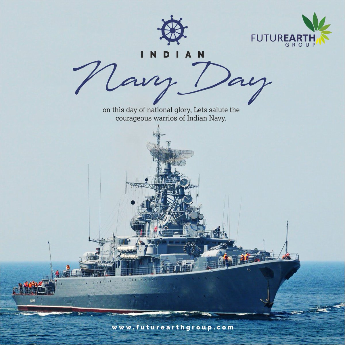 futurearthgroup's tweet photo. Saluting the men in white for protecting our seas and upholding the glory and pride of our Motherland!

#indiannavy #navy #IndianNavyDay #IndianDefence #futurearth #bangalore #realestate https://t.co/mSRJfG1p1N