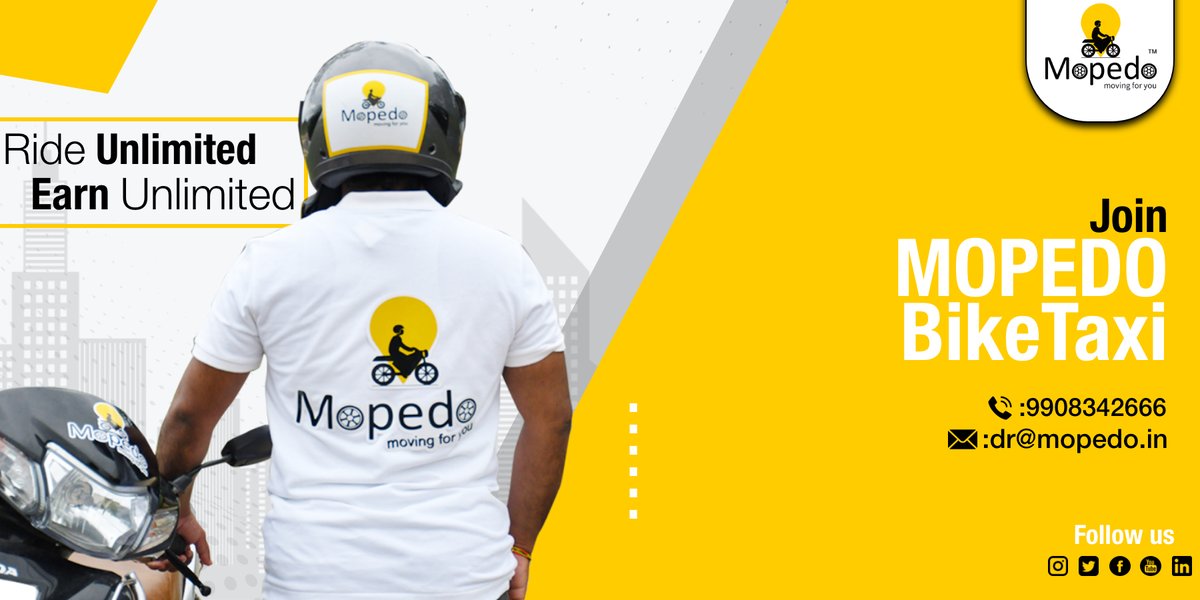 BikeTaxiService's tweet photo. #Register yourself with #MOPEDO and become a bike taxi rider &amp; make upto Rs.30,000/- per month. No paperwork required and 100% online onboarding process.

Register Now : https://t.co/ajrC6Xil8K

#MopedoBikeTaxi #MopedoApp #BikeTaxi #BikeTaxiApp #BikeTaxiServices #AutoTaxi #bike https://t.co/xKDlqClGA3