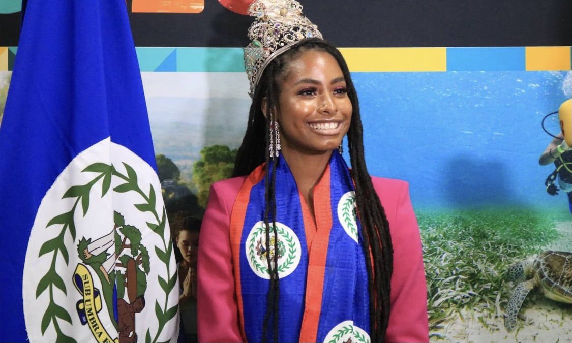 MissEarth's tweet photo. #MissEarth 2021 Destiny Wagner was warmly welcomed by Hon. Andre Perez, Minister of Blue Economy &amp; Civil Aviation, his CEO Kennedy Carrillo, joined by Mayor Bernard Wagner &amp; councilors of the Belize City Council, staff of the Belize Tourism Board &amp; the Wagner Family, to #Belize. https://t.co/hc0J54yLuW