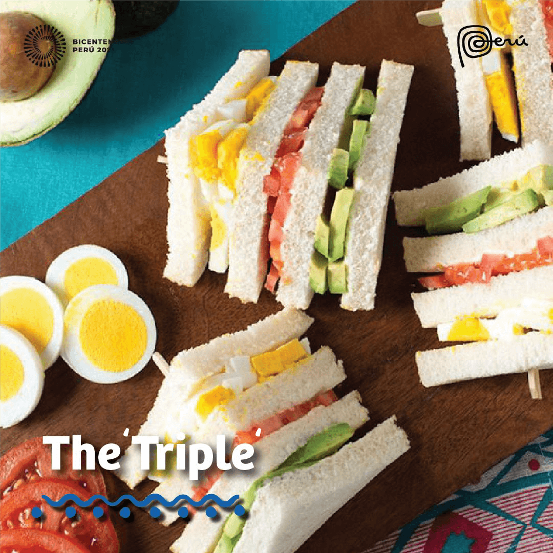 peruinindia's tweet photo. It does not get more Peruvian than a ‘Triple’ (tɾi-ple) sandwich! A typical ‘Triple’ will have tomato, avocado and boiled egg, but there are so many versions of this iconic sandwich that it will almost always spark an animated debate between Peruvians discussing their favorite! https://t.co/hOlM9kcheT